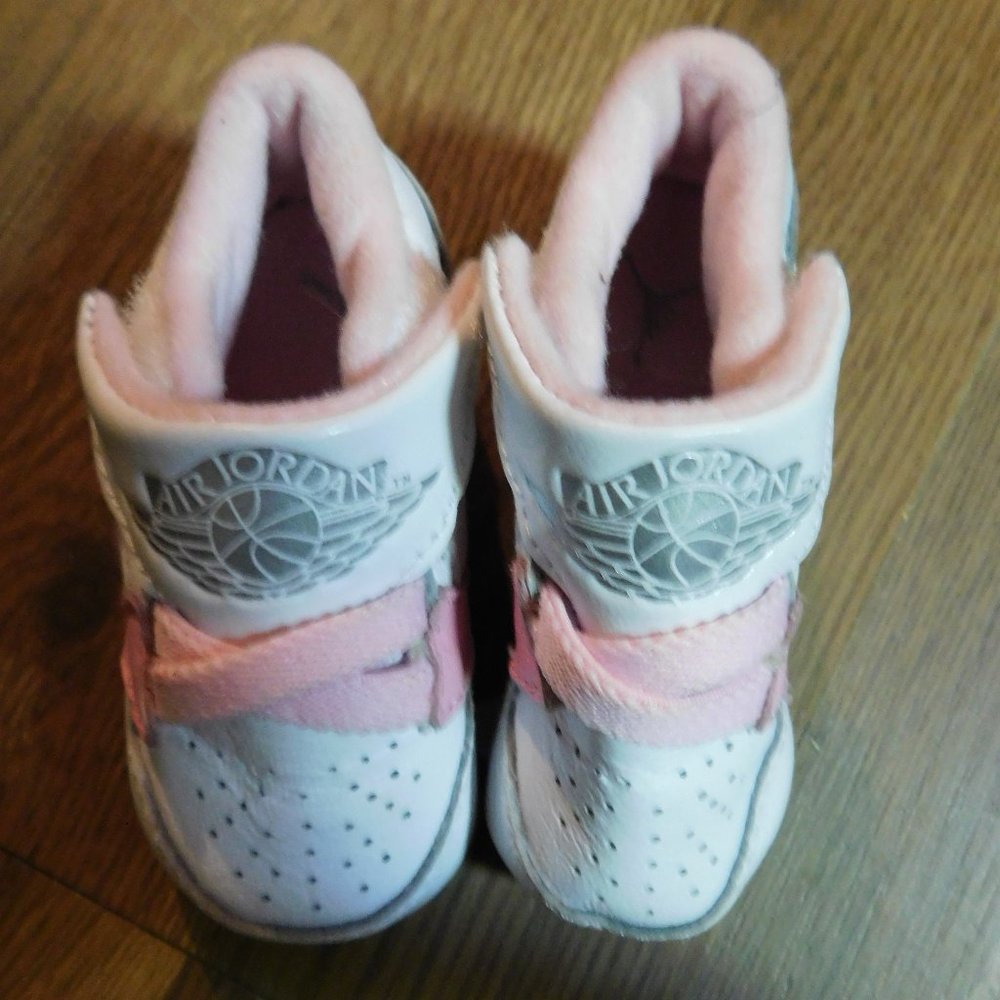 NIKE 1CRIB 1 INFANT BABY PINK & WHITE JORDAN SHOES